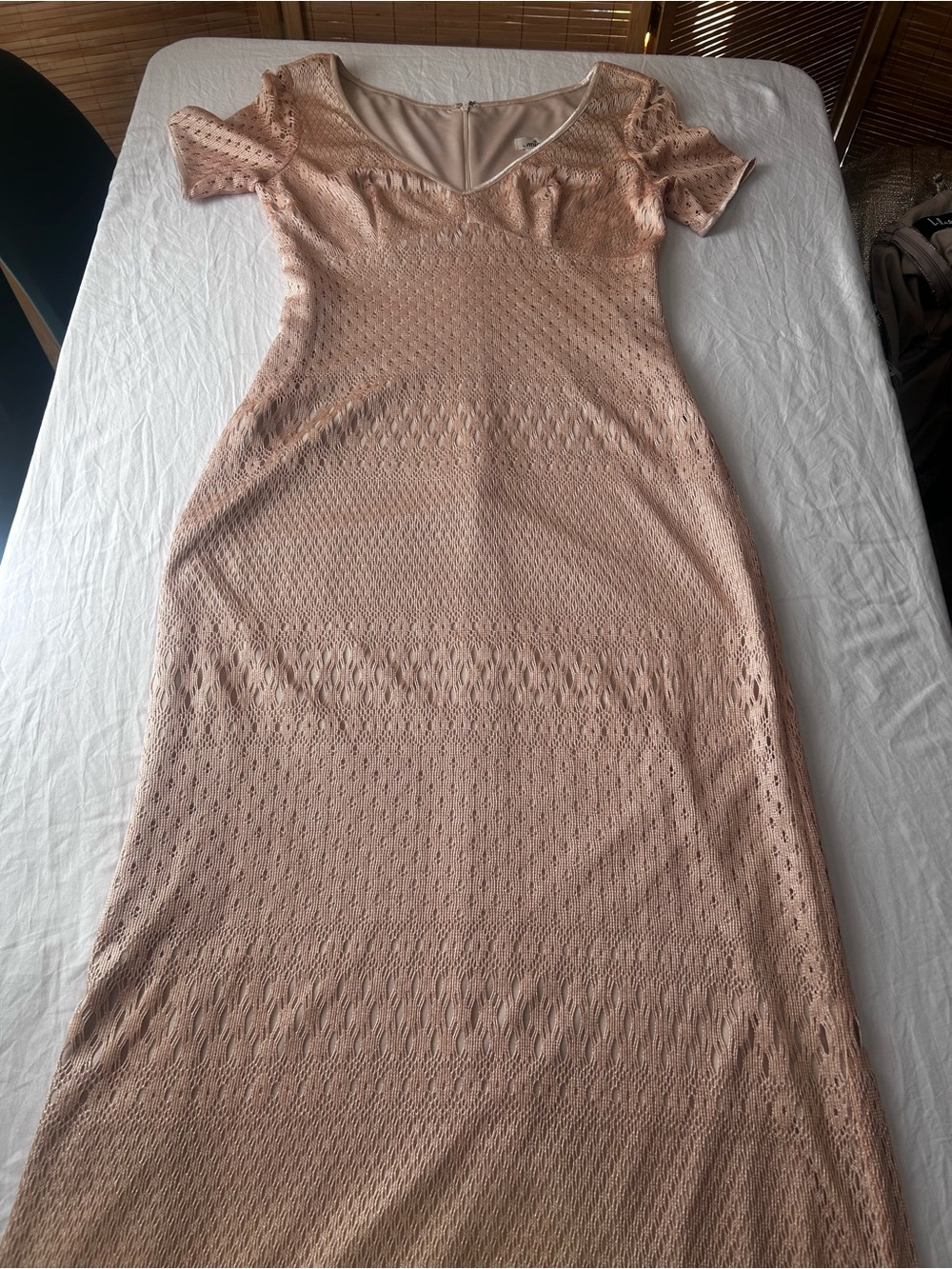 Women’s vintage Y2K Crochet Maxi Dress - Blush Pink